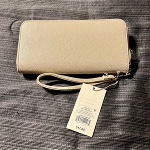 NWT beige wristlet wallet purse